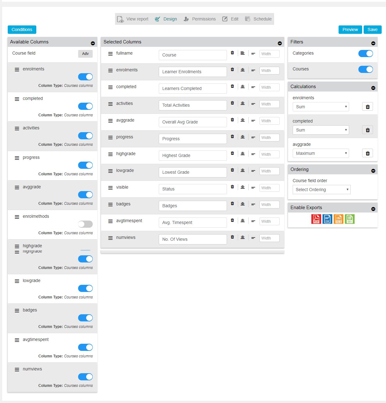 moodle analytics dashboard