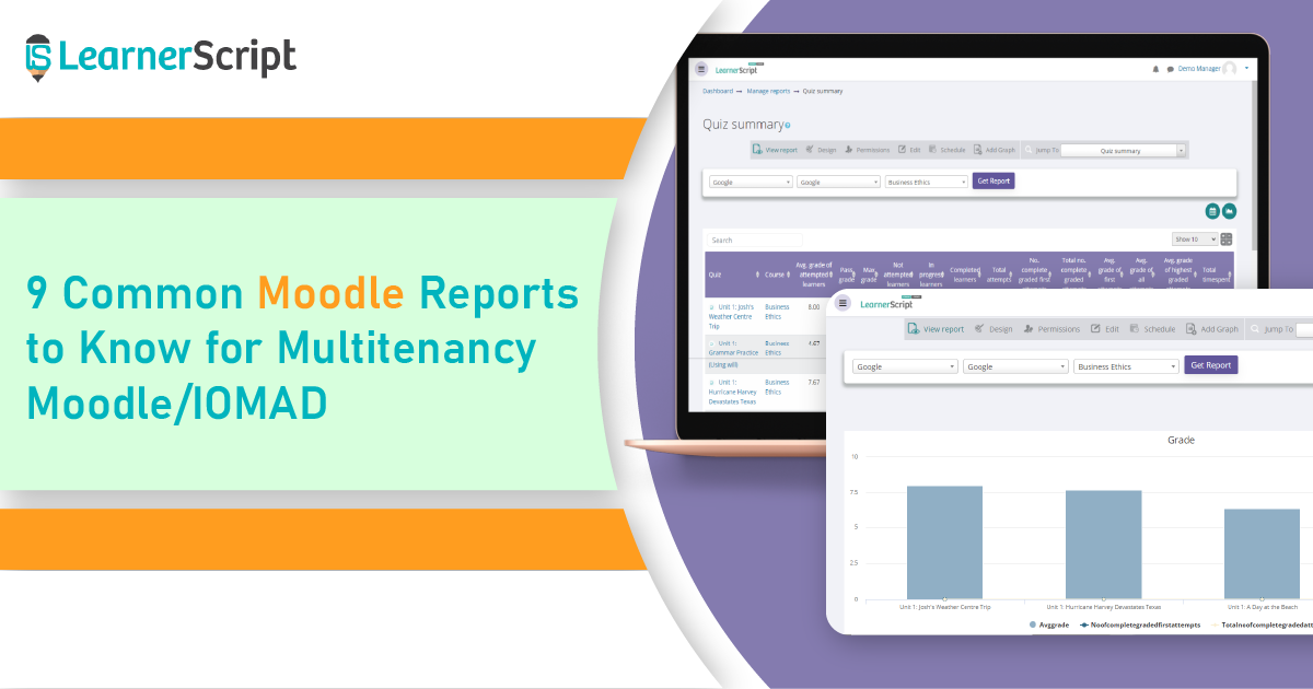 9 Common Moodle Reports For Multitenecy Moodle/IOMAD