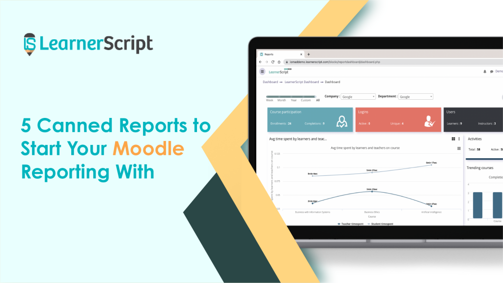 5 Canned Reports to Start Your Moodle Reporting With